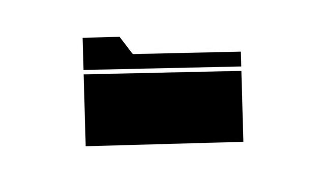 Animated Minimalist Folder Icon on White Background.