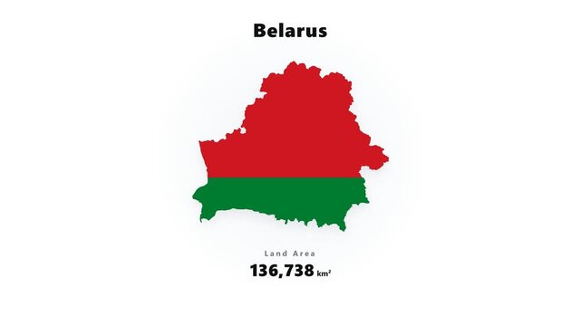 Belarus map silhouette with red upper half and green lower half on white background centered graphic