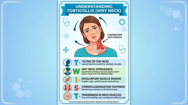 Understanding Torticollis symptoms and wry neck muscle contraction