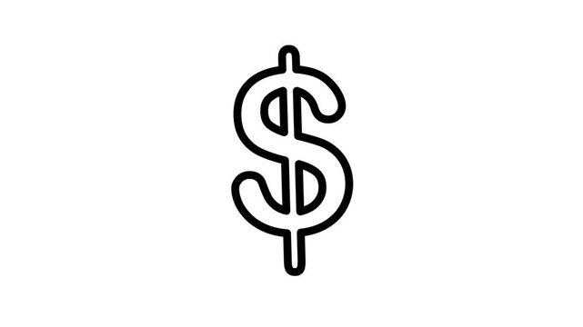 Minimalist Hand-Drawn Dollar Sign Animation in Black and White.