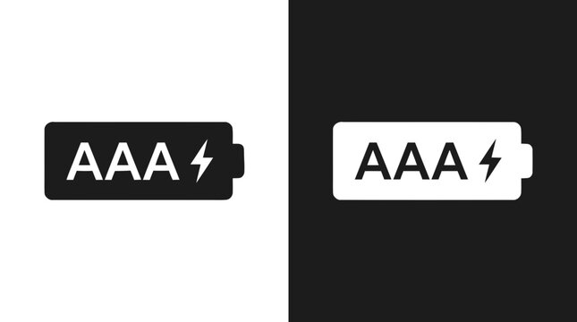Vector illustration of aaa battery icon set on a transparent background