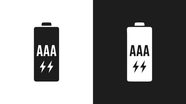 Vector illustration of aaa battery icon set on a transparent background