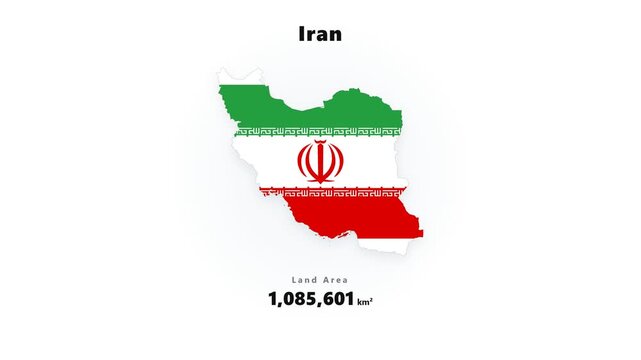 Iran map silhouette with green white red flag bands and central emblem on white backdrop clean badge