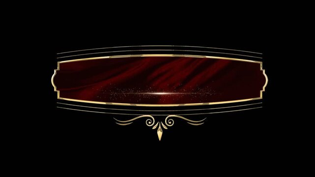 abstract luxury silver and golden frame intro blank titles particles reveal effect with alpha channel