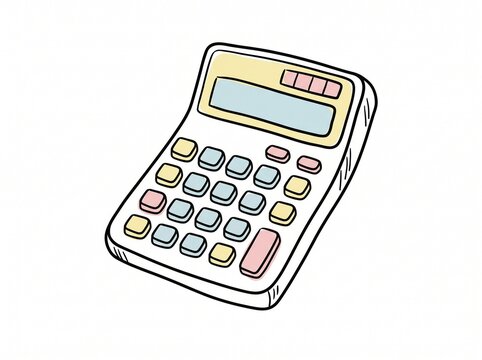 Hand Drawn Doodle Calculator Icon for Finance and Accounting