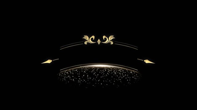 abstract luxury silver and golden frame intro blank titles particles reveal effect with alpha channel