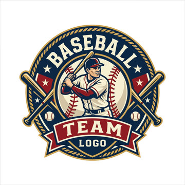 Dynamic Baseball Team Emblem Graphic Design For Sports Branding