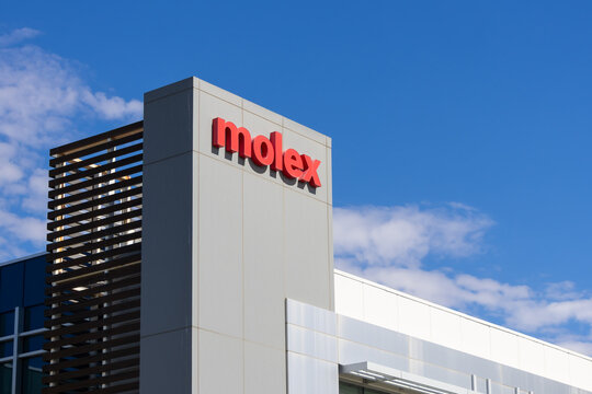 Molex corporate headquarters building with blue sky in Fremont, California, USA.
