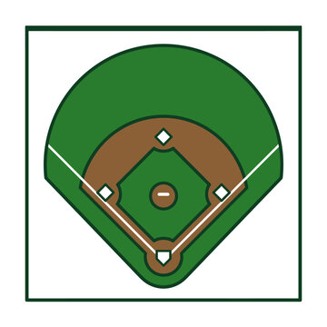 Detailed Aerial View Of A Baseball Field Diamond And Infield