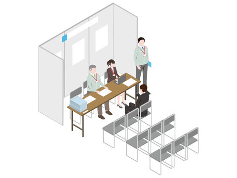 会社説明会の費用をケチって閑古鳥のベクターイラスト
