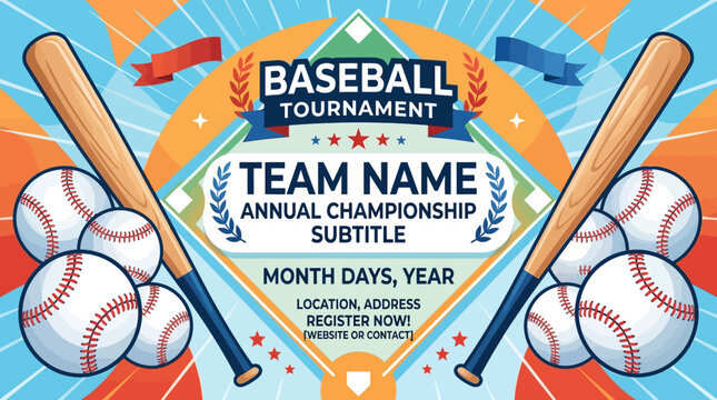 Baseball Tournament Annual Championship Graphic Design Template