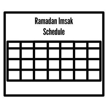 Ramadan Imsak schedule timetable line art icon for prayer time calendar illustration