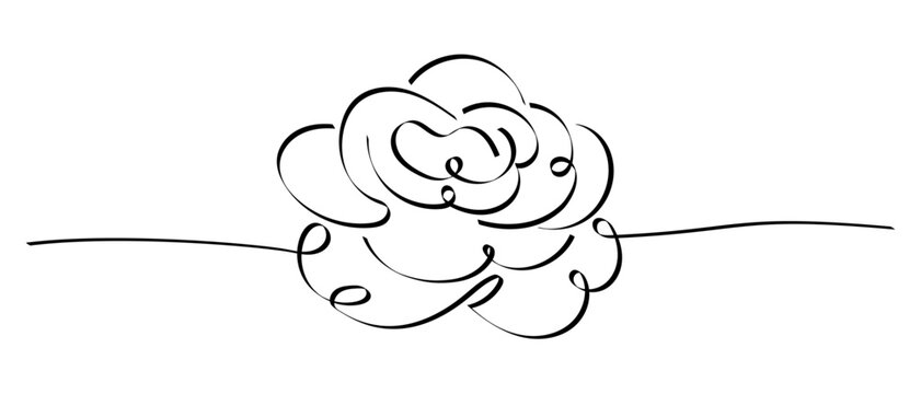 Continuous line drawing of single blooming rose flower hand drawn doodle vector design Editable stroke.