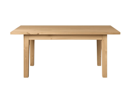 Natural pine table with thick rectangular top and straight legs