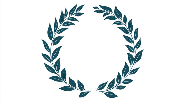 Hand drawn olive leaf laurel wreath branch illustration with botanical illustration olive leaves circular frame greenery botanical decoration