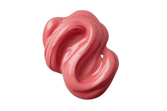 Glossy coral abstract liquid loop with soft folded curves