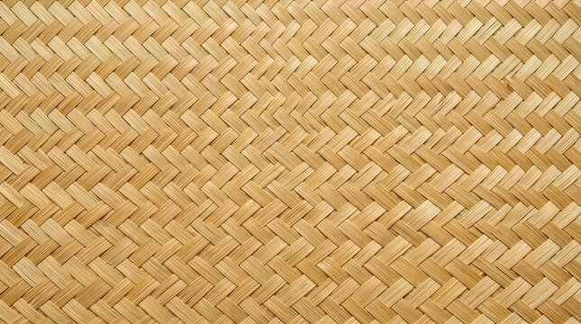 Woven bamboo matting presents a seamless natural texture