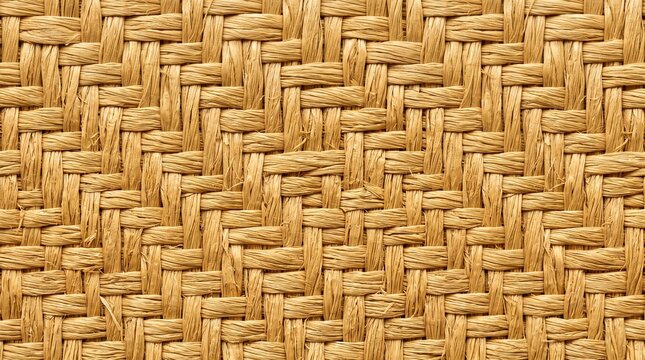 Woven raffia palm pattern displays a textured natural surface