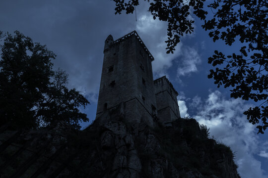 France, Lot, Tours de Merle.  Ruins of 13 - 15th century castle.