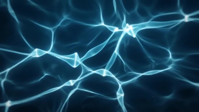 Deep blue water caustic light patterns rippling on surface