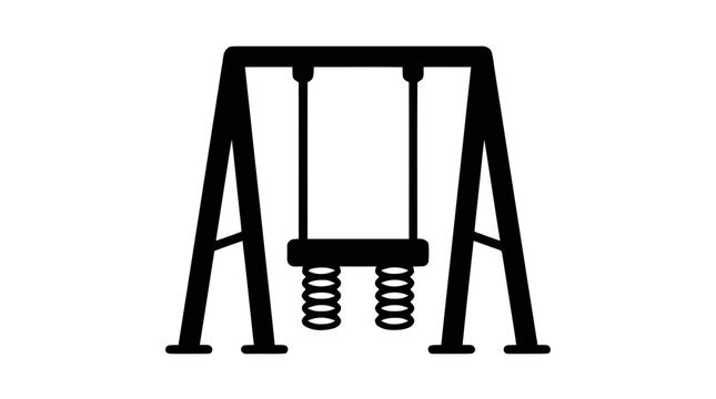 Vector illustration of playground swing set icon on a transparent background