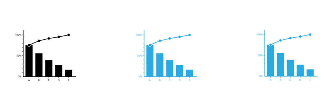 Bar chart with increasing trend and decreasing bars comparison