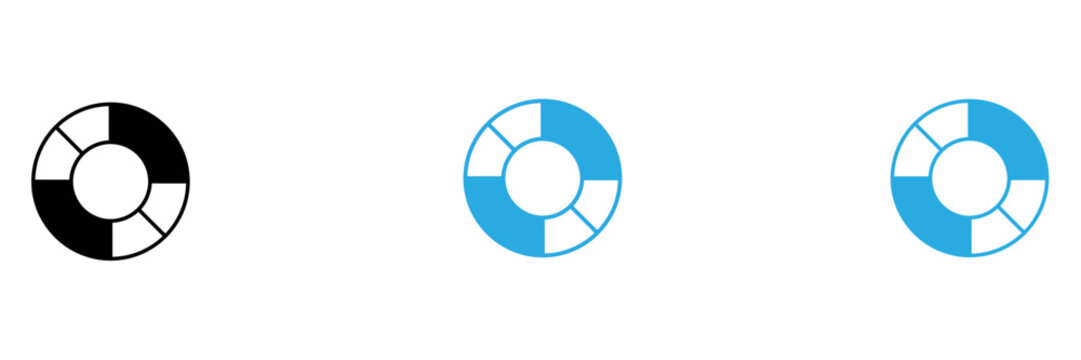 Simple life buoy icon set with different color variations