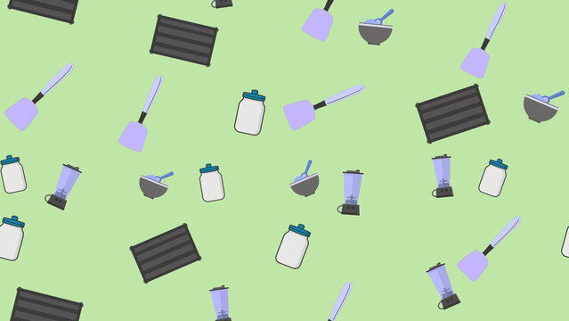 Kitchen Utensils and Containers Pattern