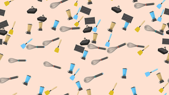Kitchen Utensils and Appliances Pattern