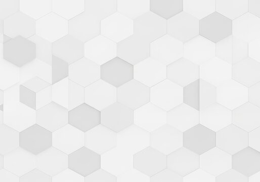 Abstract white geometric hexagonal background pattern