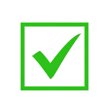 Green checkmark inside a square icon