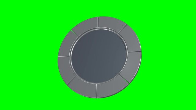Animated 3D Metallic Circular Loading Progress Bar with Check Mark Green Screen