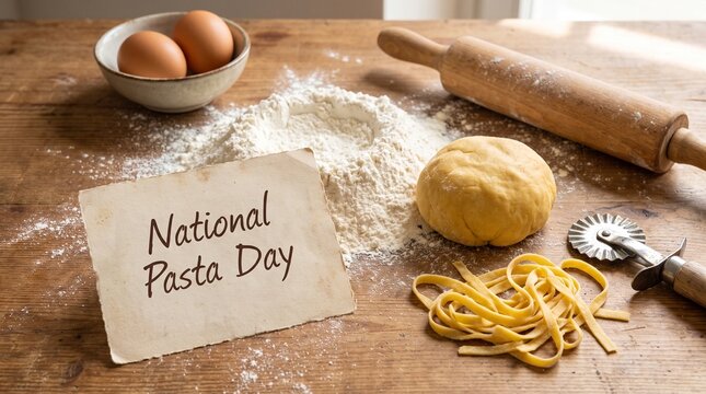Homemade Fresh Pasta Making Scene for National Pasta Day