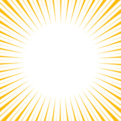 Fototapeta premium Yellow sunburst radial lines background with a central circular copy space for graphic design