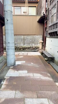 Narrow Alleyway in Higashi Chaya District of Kanazawa Japan