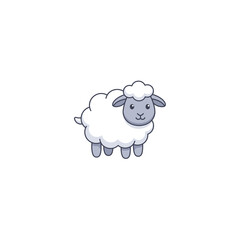 Obraz premium Cute cartoon sheep illustration in vector style for children design.