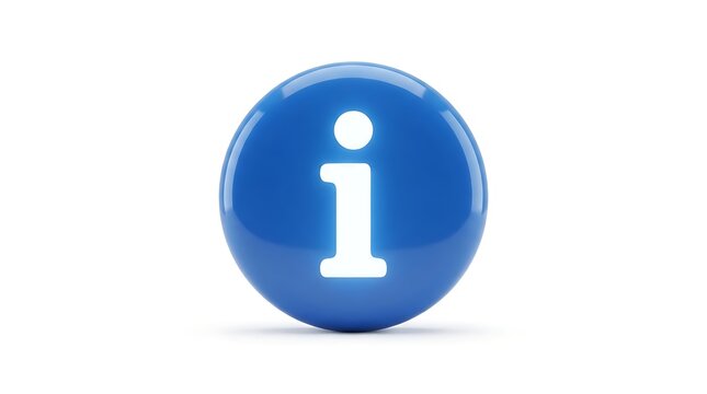Blue glossy information icon button
