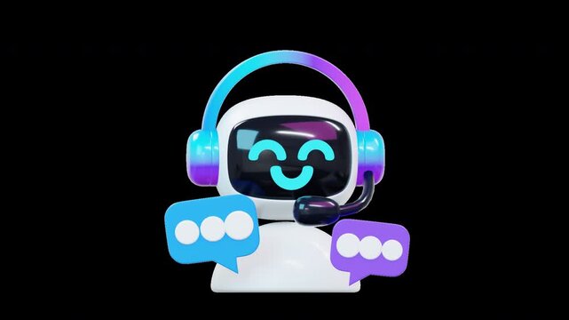 3D AI Assistant Headset 4K Animation