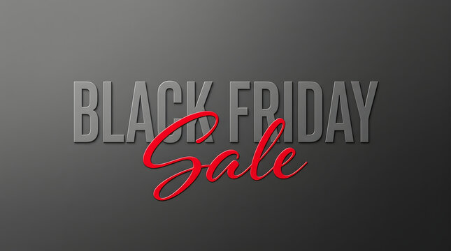 Black Friday Sale text graphic with red script lettering on dark background