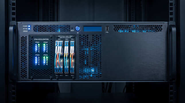 High speed 100GbE fiber optic interface card on FPGA accelerator server