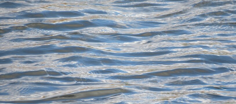 Ripples on blue water surface, natural background