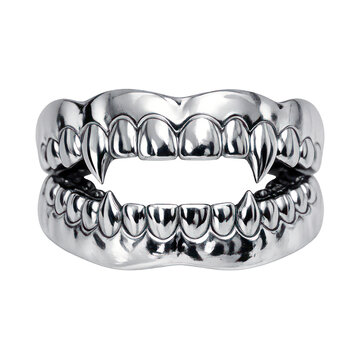 PNG Metallic vampire fangs design
