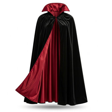 Luxurious Velvet Vampire Cloak with Red Lining Costume Accessory Fashion Item