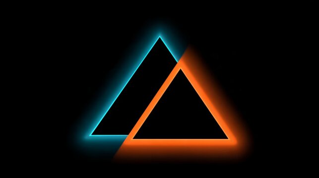 neon glowing overlapping triangles abstract geometric background futuristic synthwave retro vaporwave design element meme template