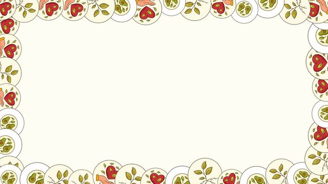 cute love heart border frame video motion template