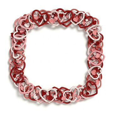 Romantic Arrangement of Hearts Frame Decoration for Valentine Celebration Day