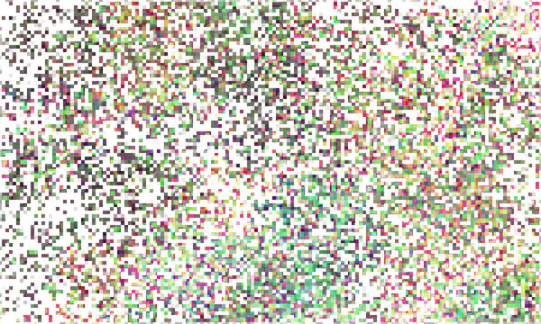 Scattered green, magenta, and violet pixel blocks, abstract vector corrupted digital glitch pattern.