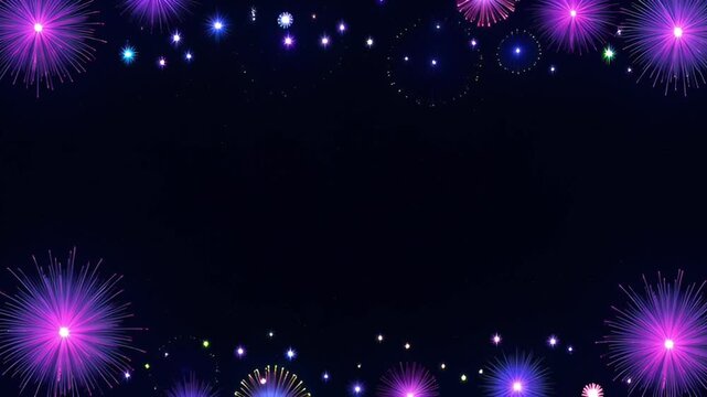 Festive Fireworks Border Background Celebration Concept