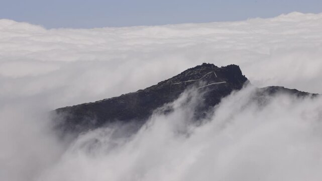 epic shot above the clouds at el roque de los muchachos la palma 