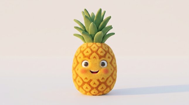 Smiling Pineapple Character Illustration